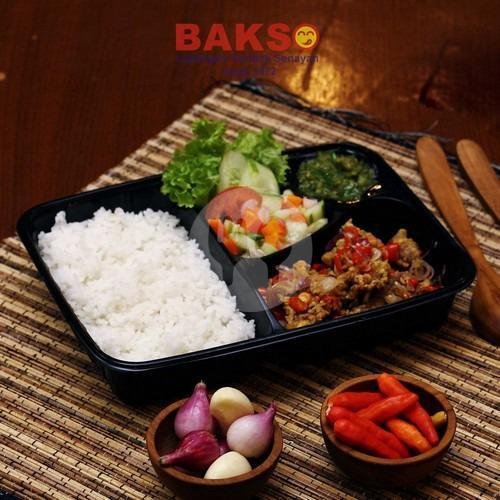 Nasi + Sapi Sambal Matah (Gembira) menu Bakso Lapangan Tembak Senayan - Gatot Subroto