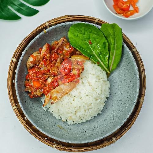Nasi + Mercon menu Cumi Doerrr, Tukad Baru
