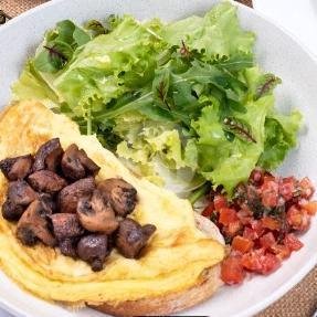 Truffle Mushroom with Mixed Salad And Tomato Bruschetta menu The Coffee Club, Legian