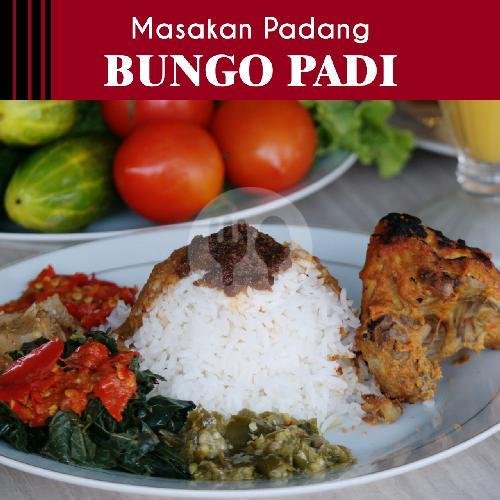 paket nasi ayam bakar  dan es teh menu Rumah Makan Padang Bungo Padi, Canggu