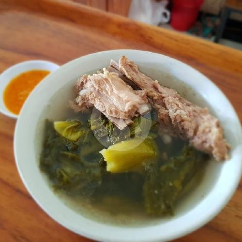 Sop Iga BAIKUT Sayur Asin menu Sate Plecing Siobak Singaraja Wr. Dharmasanti, Gunung Agung