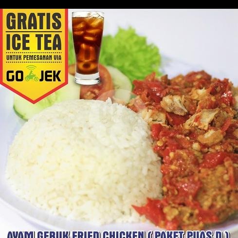 Paket Puas D Sambal Gebuk Special (Ayam Crispy Dada/paha Atas)+ Nasi + Es Teh menu Ayam Gebuk Mak Ayam, Kuta