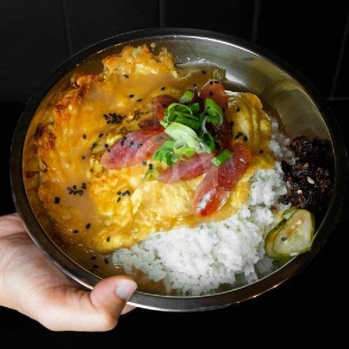 Lapchiong Omelette on Rice menu Secret Supper, Kerobokan Kelod