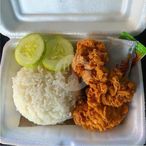 AYAM KRISPI + NASI menu Mr. Taky Tahu & Ayam Crispy, Gunung Krakatau