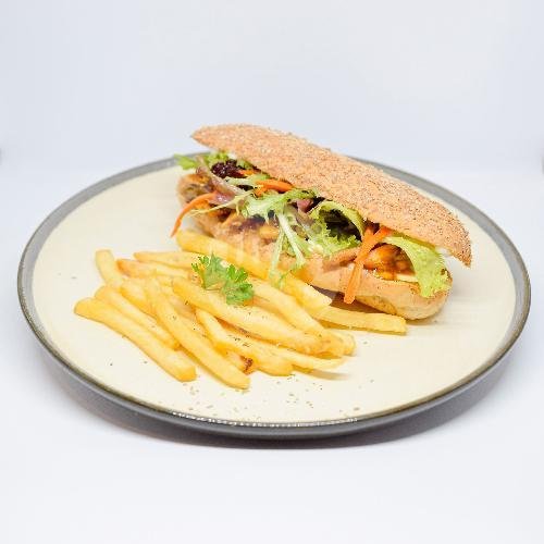 Long Chicken BBQ Burger menu Magotara Cafe