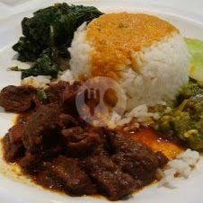 Nasi Rendang Daging menu RM. Padang Minang Raya, Hos Cokroaminoto