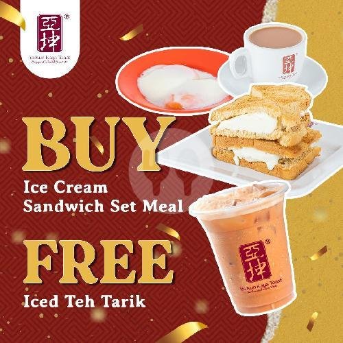 Ice Cream Sandwich Set menu Ya Kun Kaya Toast, Gatsu Tengah