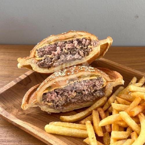NEW ! UFO DOUBLE CHEESE BURGER menu Food Factory Original ( French Tacos & Ufo Burger, Breakfast), Jl. Mertanadi