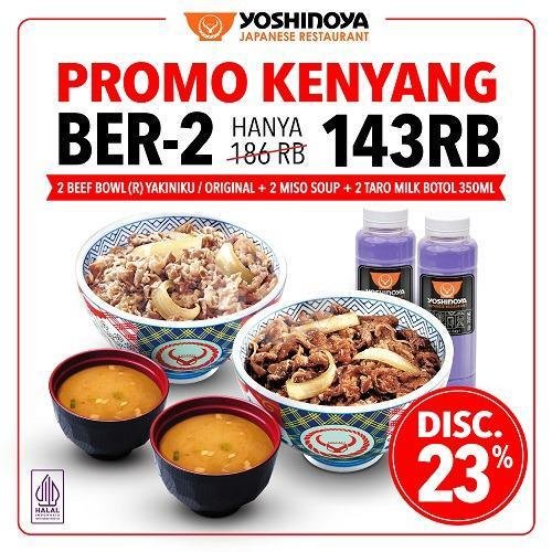 Promo Kenyang Ber-2 menu YOSHINOYA BEEF BOWL, Kuta Square