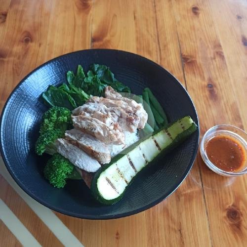 Chicken, Rice and Green menu Dispensary By Body Factory, Canggu
