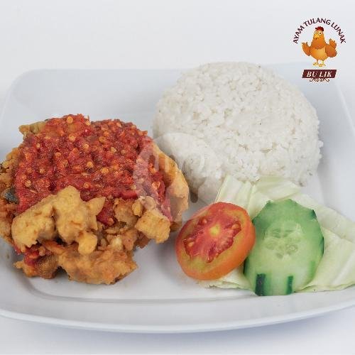 Paket Ayam Geprek Tulang Lunak + Nasi Putih menu Ayam Tulang Lunak Bu Lik, Kubu Anyar
