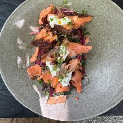 Coffee Smoked Salmon (Salads) menu Shelter, Pererenan