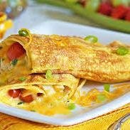 Egg omelette vegetarian/telor dadar sayur menu Warung Wulan, Perum. Gria Nuansa Raya