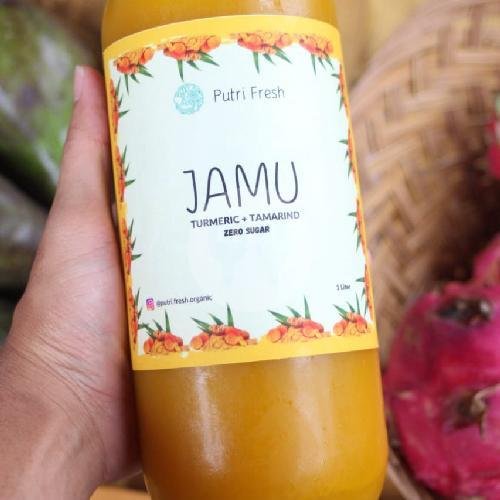Jamu Turmeric + Tamarind Zero Sugar 1Liter menu Putri Fresh Organic, Mengwi
