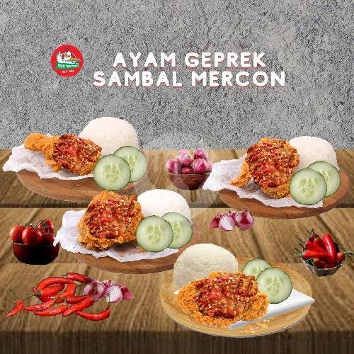 Ayam Geprek Sambal Uleg+ Nasi menu Ayam Tempong Ibu Sri, Kuta