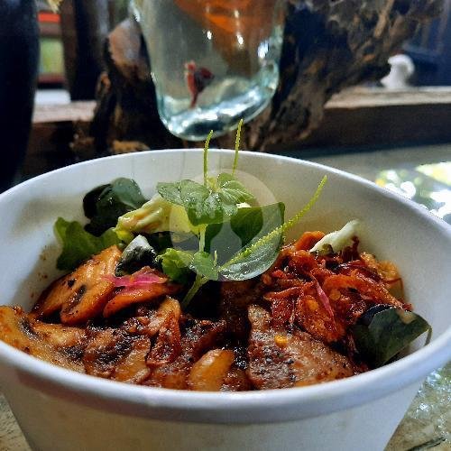 Spicy Salmon And Chicken Rice Bowl menu Wagyu To Go, Jimbaran