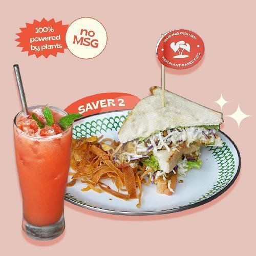 Saver 2: Tricken Sandwich + Thirst Quencher menu Warung Dua Hati - Healthy, Vegan, Canggu