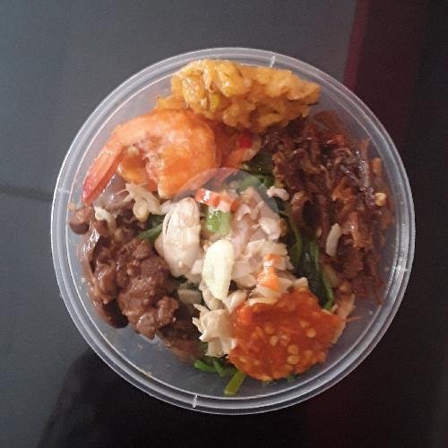 Paket Hemat Nasi Gonde Pake Lunch Bowl SAPI ( Praktis Buat Bawa Sebagai Bekal ) menu Warung Oky Spesial Sayur Gonde & Sambal Bongkot, Denpasar Timur