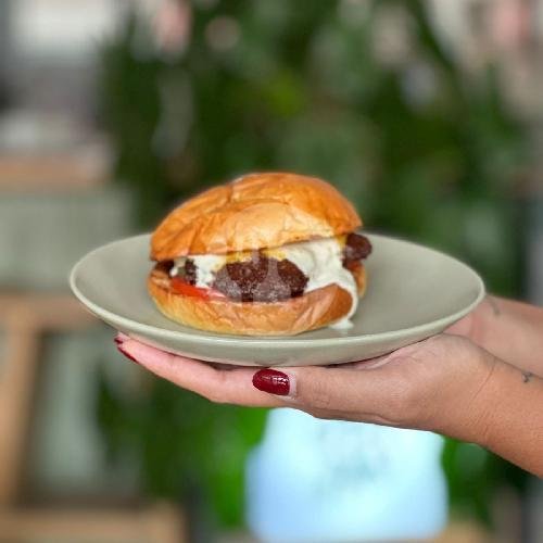 Blue Cheese Burger menu Old Pals (Burgers, Breakfast Muffins, Coffee), Tumbak Bayuh