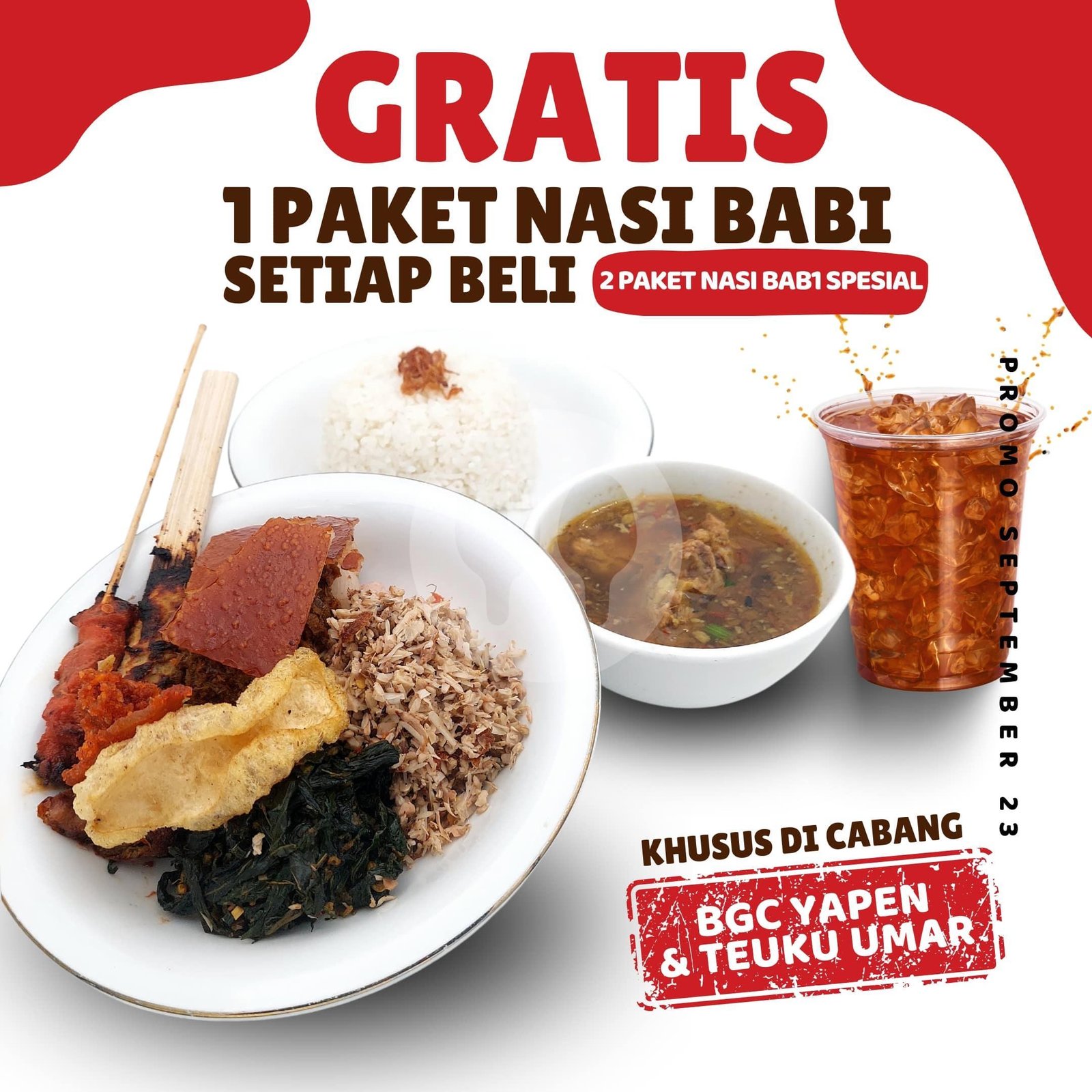 Promo NOVEMBER BELI 2 GRATIS 1 (Spesial GoFood) menu Babi Guling Candra, Teuku Umar