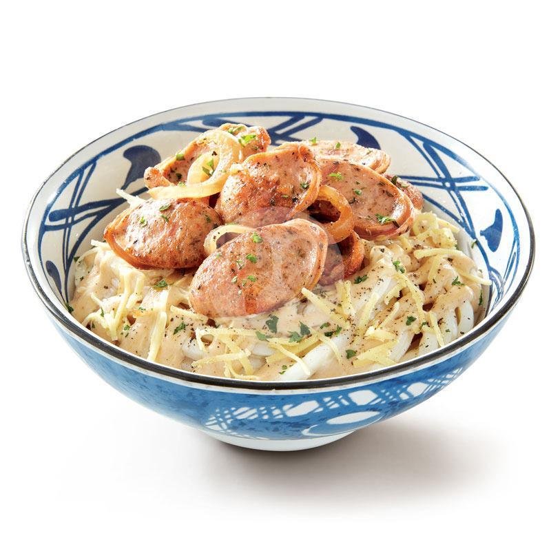 Beef Carbonara Udon menu Marugame Udon & Tempura, Lombok Epicentrum Mall