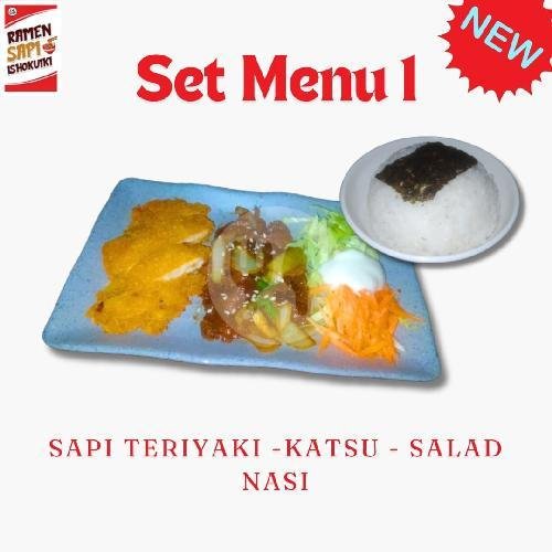 Set Menu 1 menu Ramen Sapi Ishokuiki, Terong Tawah