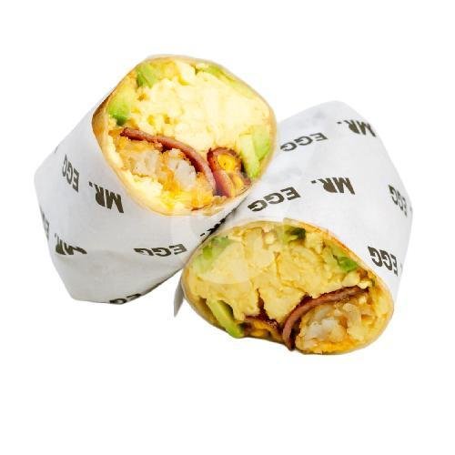 Loaded Breakfast Burrito menu Mr Egg (Breakfast Burgers, Cocktails, Coffee, Juice, Smoothies, Vegan), Umalas
