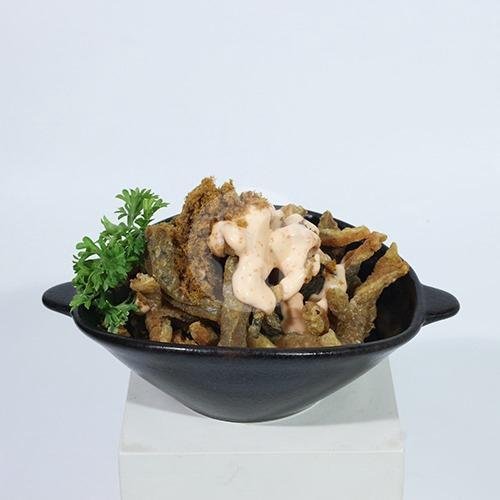 Salmon Skin Fried With Mentai And Floss menu Shijima Restaurant, Mataram
