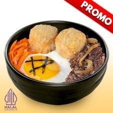 Beef + Tori Ball + Nasi + Egg menu HokBen, Lombok Epicentrum Mall