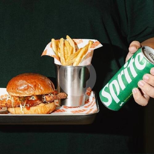 Any Single Patty Burger + French Fries + Soft Drink menu Burgervoss, Seminyak Kuta Badung
