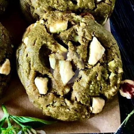 Matcha Hazelnuts White chocolate Vegan Cookie menu Salad Lab, Padang-Padang