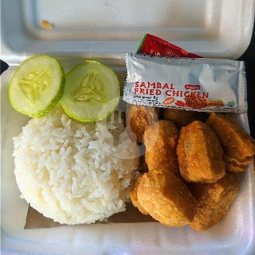 TAHU GEPREK + NASI menu Mr. Taky Tahu & Ayam Crispy, Gunung Krakatau