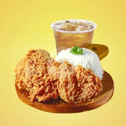 Pake Hemat chicken Paha,Nasi Free Esteh menu ROMPIS FRIED CHICKEN, RAJA GEPREK