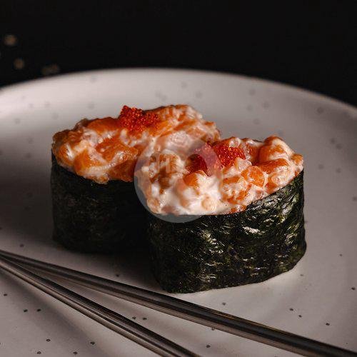 Gunkan Salmon Mentai Sauce (2 pcs) menu IKA Sushi (Poke Bowl, Salmon, Japanese, Wok), Canggu
