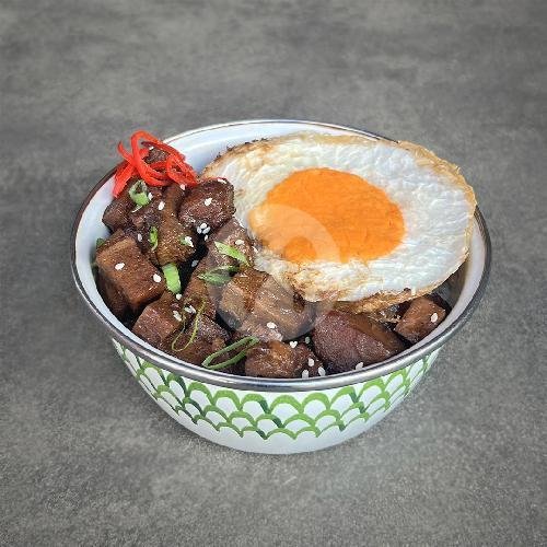 Sweet Soy Vegan Pork Rice Bowl / Nasi Babi Kecap Vegan menu Warung Dua Hati - Healthy, Vegan, Canggu