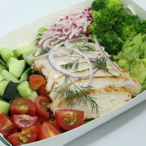 Chicken Salad Box menu Tender Leaf Canteen Healthy, Salad, Soup, Yogurt