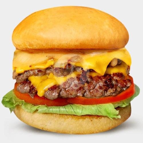 Double Cheeseburger menu Five Monkeys Burger, Bali