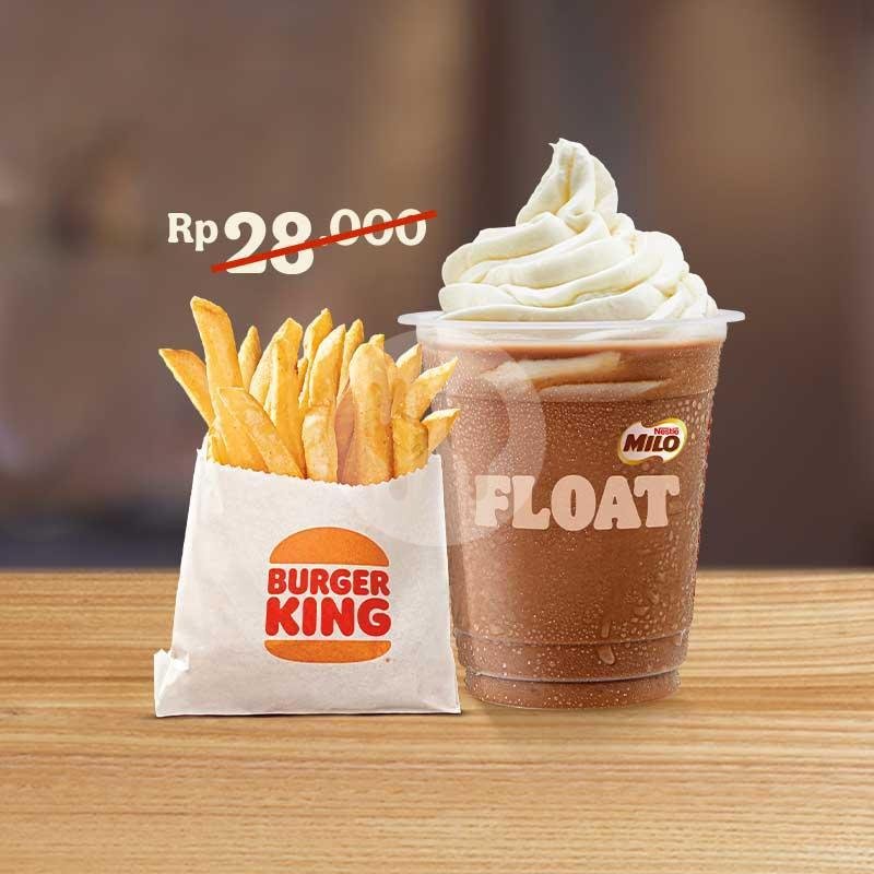 Milo Float + Fries Regular menu Burger King, Legian