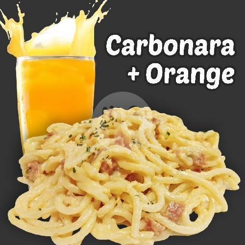 Carbonara + Orange menu Baljam - Baliku Jamur, Teuku Umar Barat