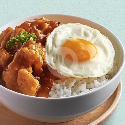 Rice Bowl Chicken Popcorn + Egg (Ayam Pokpok) menu Kopi Deket Sini, Pemogan